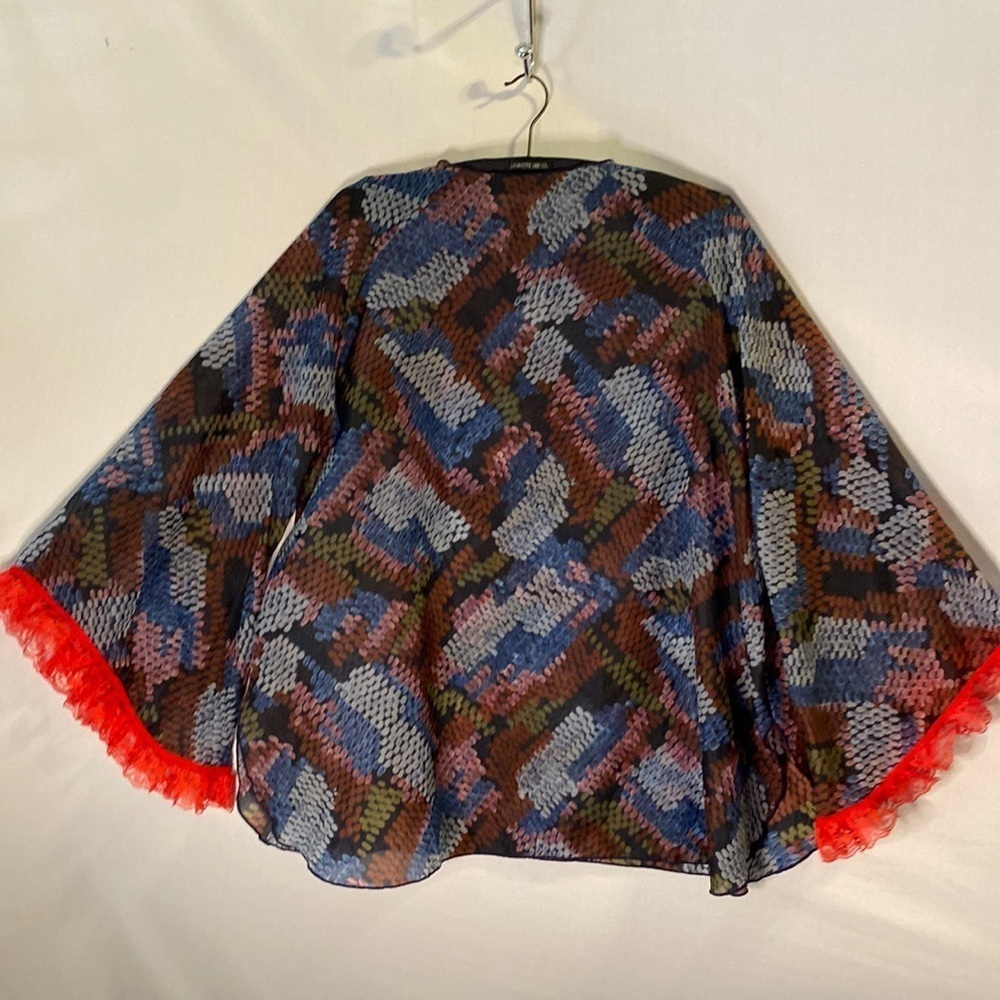 Vintage Mardi Modes Lightweight Sheer Blouse Top 1960s Bohemian Mod